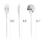 Smarty Had A Party Silver White Handle Moderno Plastic Cutlery Set - Spoons, Forks and Knives (240 Guests), 720PK 9320-SWSCS-CASE - alternate 4